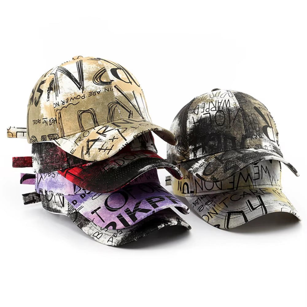 Red Purple Street Graffiti Pattern Baseball Hats for Men Summer Stylish Women Hat Snapback Hip Hop Cap Gorras Hombres 2025