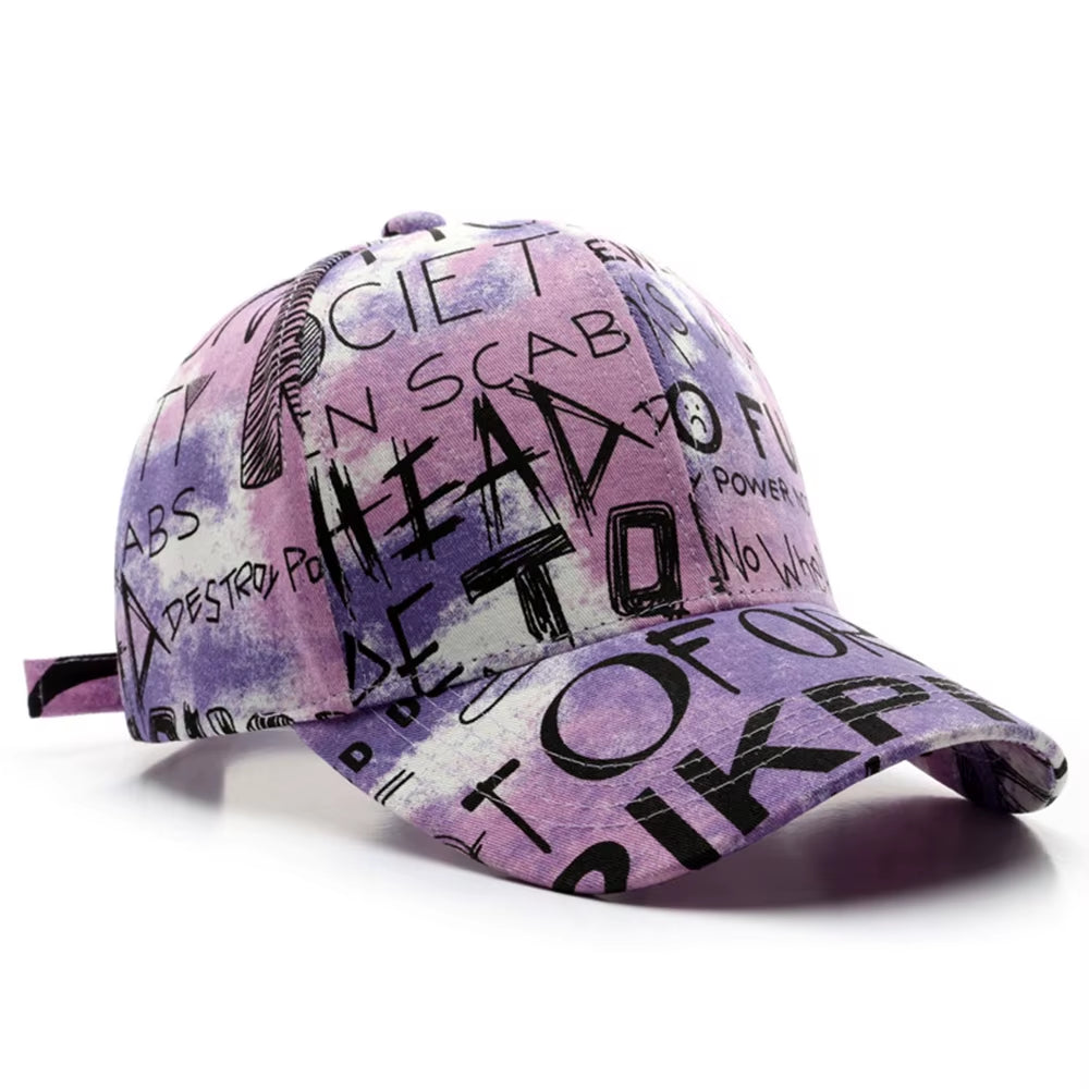 Red Purple Street Graffiti Pattern Baseball Hats for Men Summer Stylish Women Hat Snapback Hip Hop Cap Gorras Hombres 2025