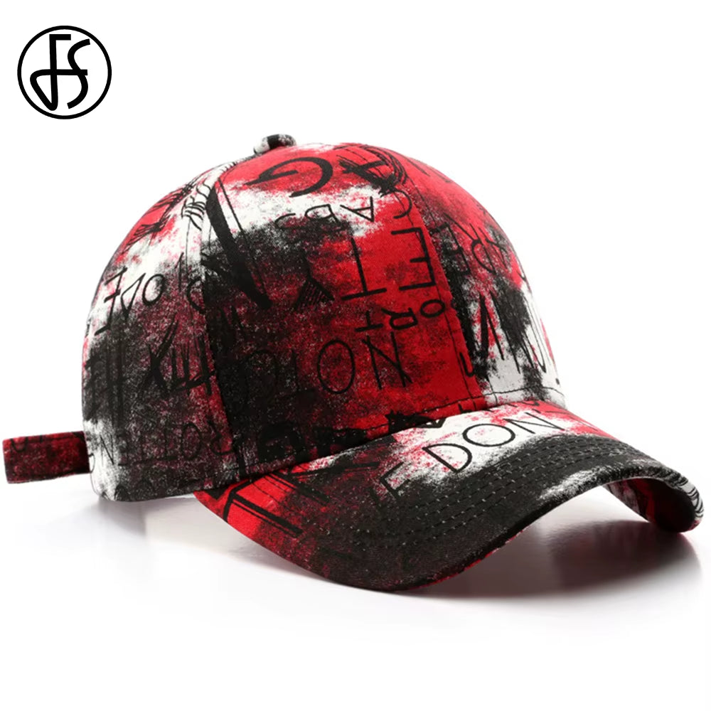 Red Purple Street Graffiti Pattern Baseball Hats for Men Summer Stylish Women Hat Snapback Hip Hop Cap Gorras Hombres 2025