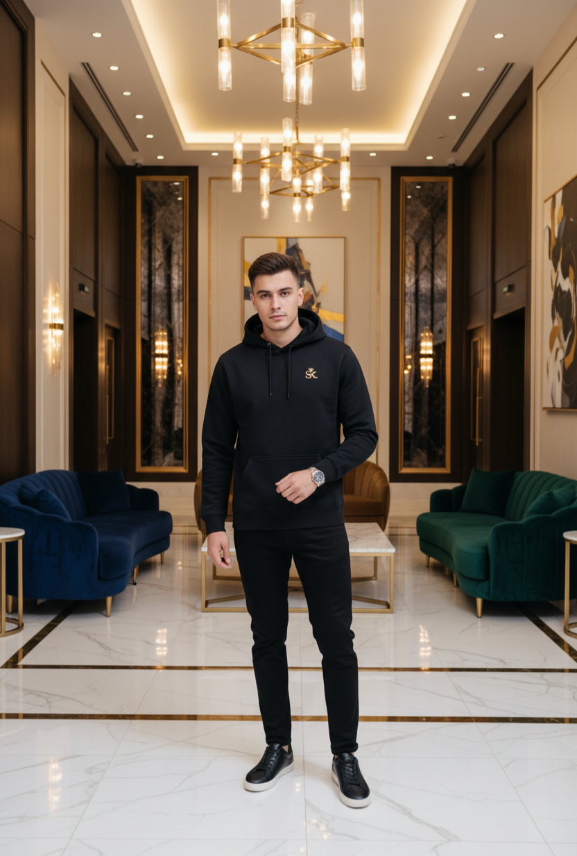 Styleking Heavy Hoodie – Black & Gold